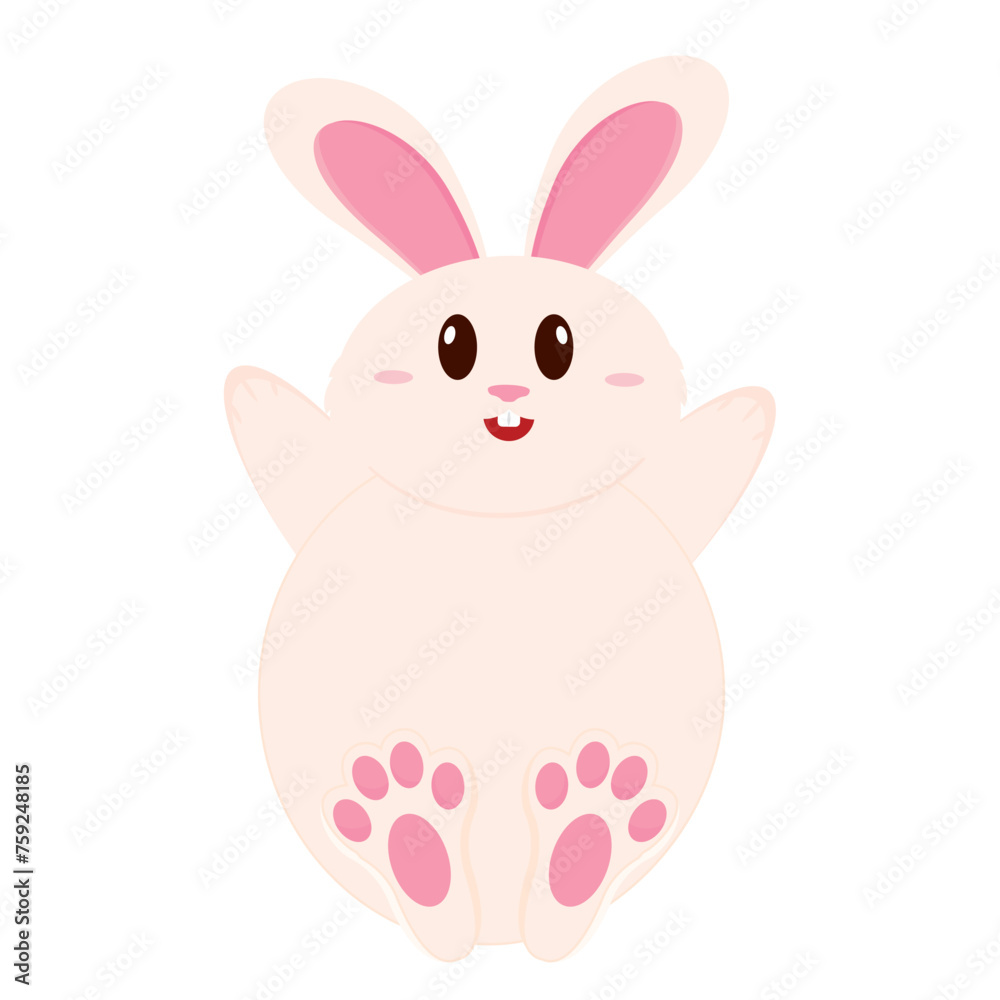 Cute bunny cartoon character Easter season Vector Cute bunny cartoon character Easter season Vector
