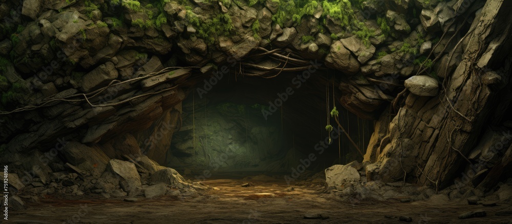 Textured earth from an underground dwelling