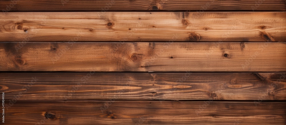 Naklejka premium Brown wooden boards made from natural wood. Texture and backdrop.