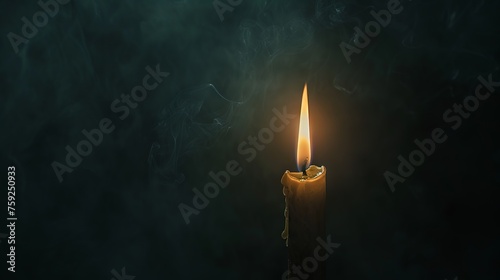 a candle burning in the dark