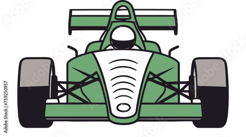 Formula Car Vector Illustration Drifting Around a Hairpin Turn