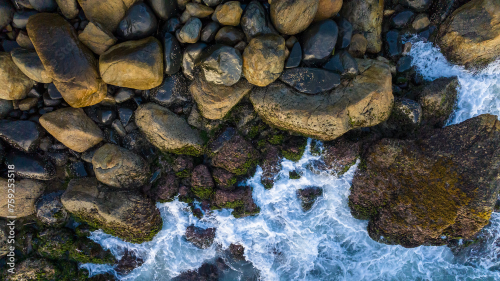 Santinho Beach in Florianopolis. Aerial view from drone.