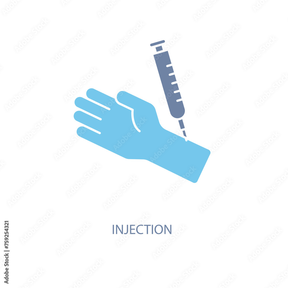 injection concept line icon. Simple element illustration. injection concept outline symbol design. injection concept line icon. Simple element illustration. injection concept outline symbol design.