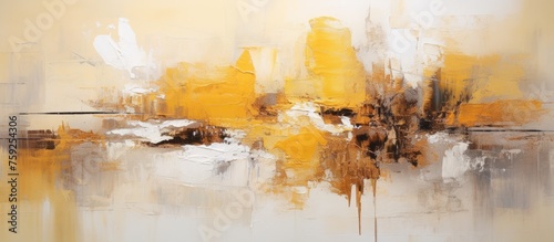 An art painting depicting a beautiful natural landscape with trees, a river, and lush green grass. The watercolor paint brings the scene to life