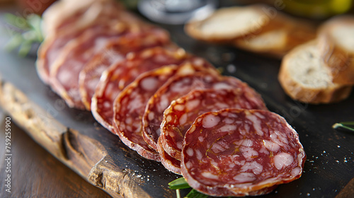 Rodajas de salchichon iberico  photo