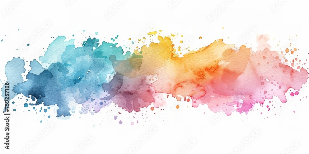 Seamless watercolor gradient with blue to yellow to pink hues on white, symbolizing optimism and artistic diversity.