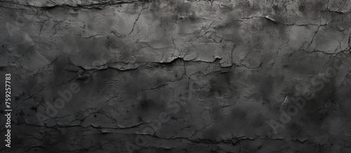 A monochrome photography of a cracked concrete wall with liquid seeping through. The grey landscape is complemented by a twig and wood flooring