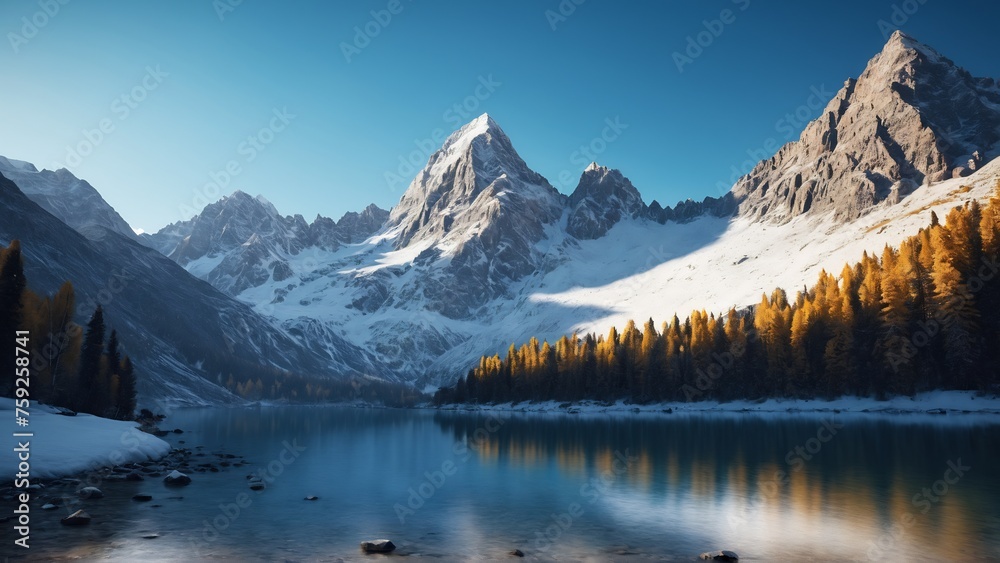 mountain landscape, mountain landscape at sunset, panorama mountain landscape, 8k for tv wallpaper