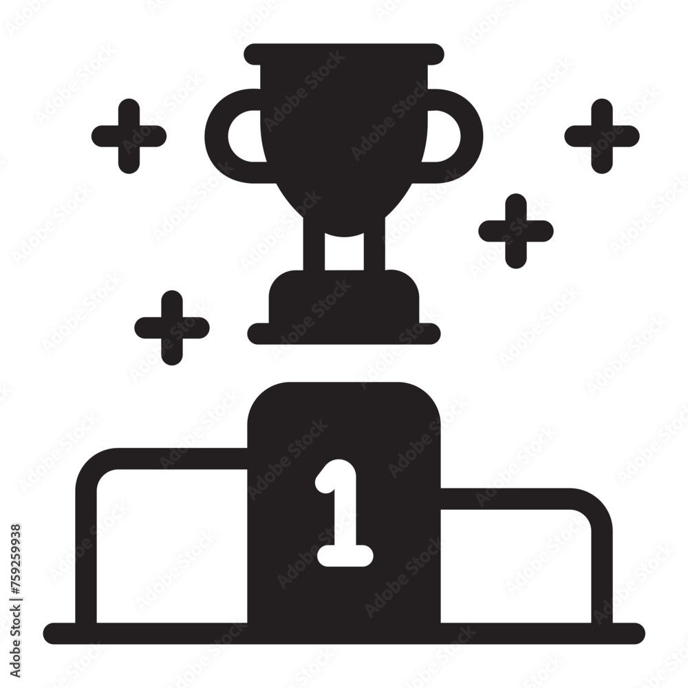 podium glyph icon podium glyph icon