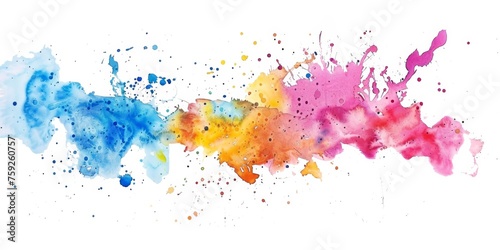 Sweeping watercolor splash in cool blue to warm yellow and pink, evoking the joyful spontaneity of spring.