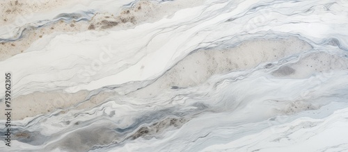 A detailed shot capturing the intricate patterns of a sleek white marble texture, resembling a frozen landscape with subtle hints of water, liquid, and ice cap