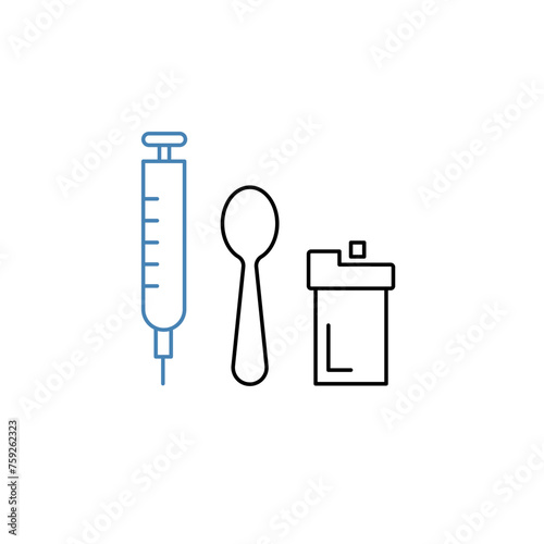 drugs paraphernalia concept line icon. Simple element illustration. drugs paraphernalia concept outline symbol design.