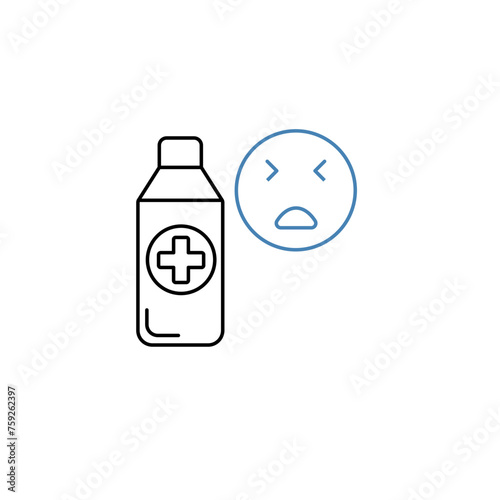 painkiller concept line icon. Simple element illustration. painkiller concept outline symbol design.