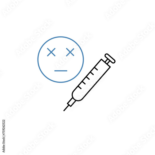 overdose concept line icon. Simple element illustration. overdose concept outline symbol design.