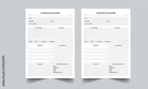 CONTENT PLANNER TEMPLATE LAYOUT DESIGN