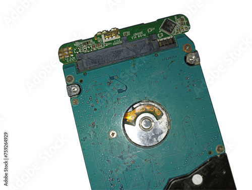 selective focus, external hard disk or hard disk drive that is not used because it is damaged, large-capacity portable storage media hard drive