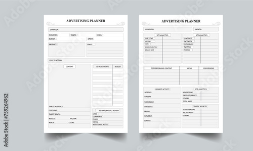 ADVERTISING PLANNER TEMPLATE LAYOUT