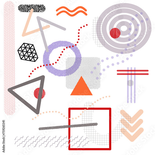 colorful abstract and geometric shape composition design background.

