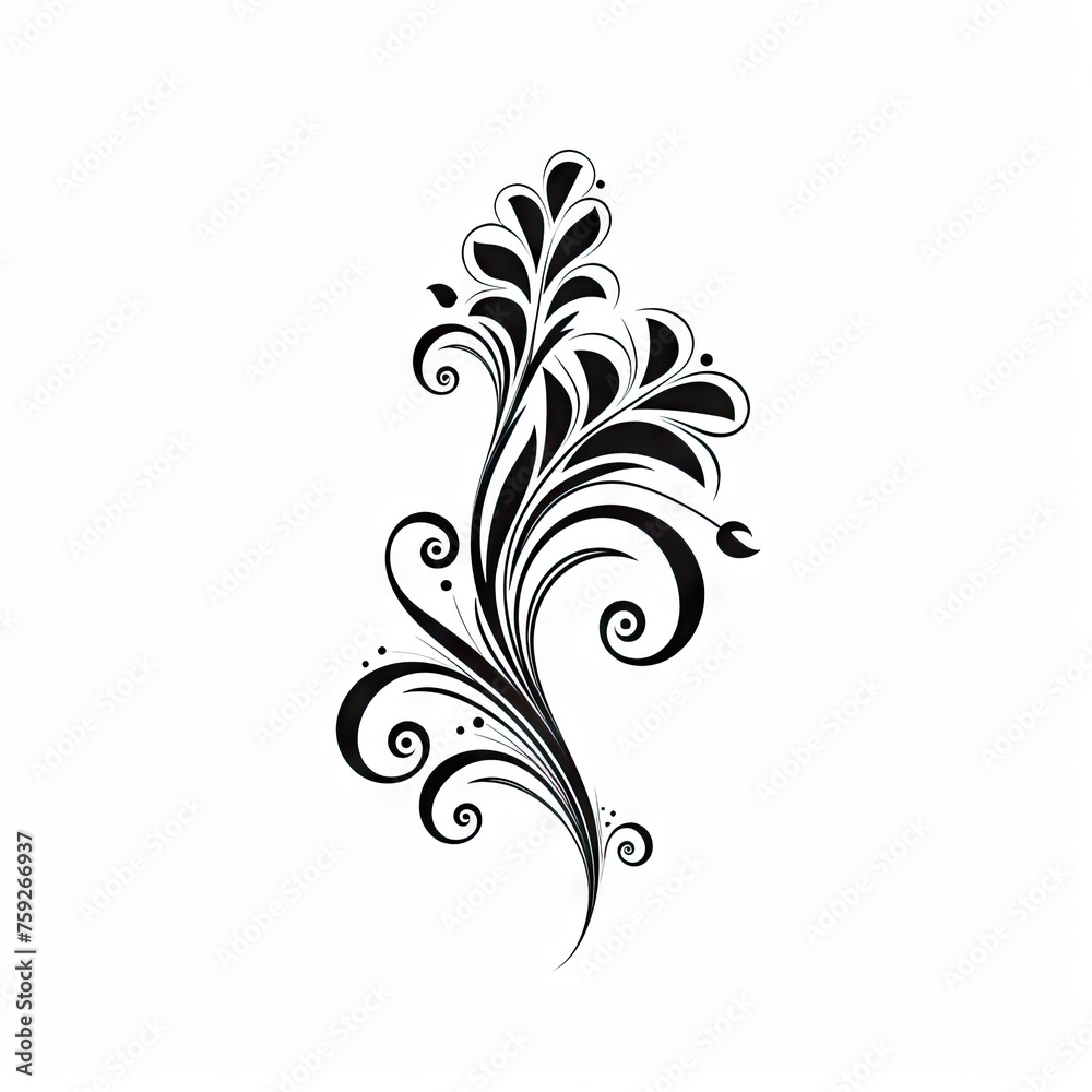 Abstract flowers with leaves AI generative illustration Abstract flowers with leaves AI generative illustration