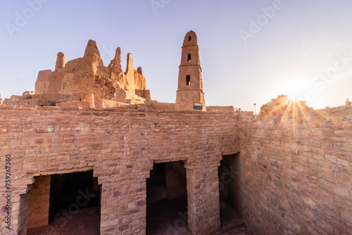 Ancient Umar (Omar) mosque and Marid Castle in Dumat al Jandal, Saudi Arabia
