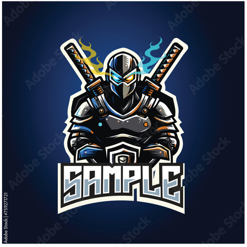 Team Esport template samuraimascot logo