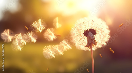 Detailed macro photo of dandelion on background