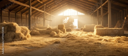 Straw in the barn post-harvest photo
