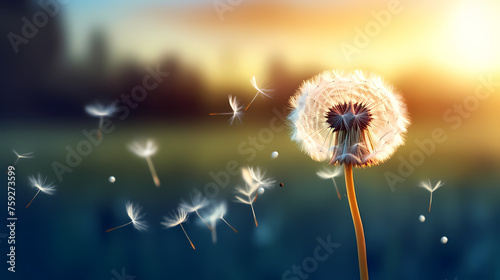 Detailed macro photo of dandelion on background