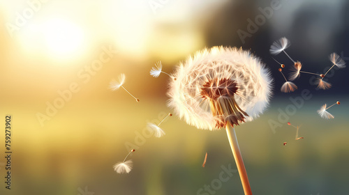 Detailed macro photo of dandelion on background