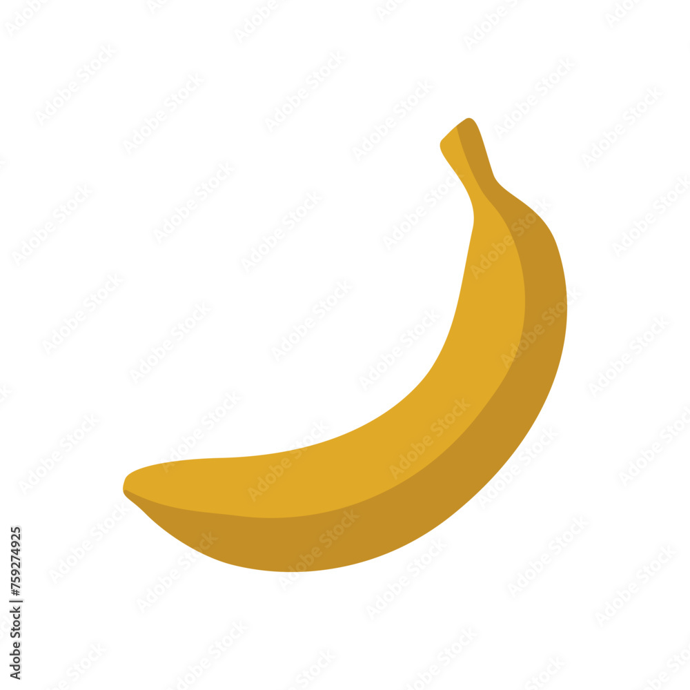 Banana in flat style, cards for teaching toddlers and preschoolers. In primitive style for development.