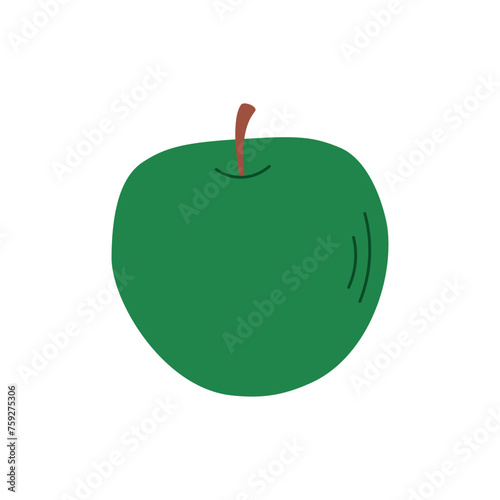 Flat style apple for teaching toddler and preschool children. Cards in simple style for children's development.