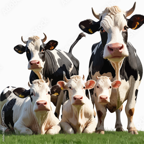 Cows Cartoon Design Which Is Very Healthy and good for livestock © AULIA