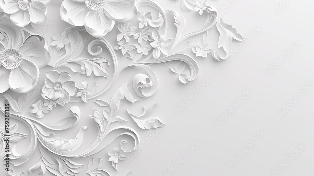 Intricate white background with layered elements and shadow effects Abstract white and light gray wave modern soft luxury texture with smooth clean lines, perspective wallpaper, banner copy space Intricate white background with layered elements and shadow effects Abstract white and light gray wave modern soft luxury texture with smooth clean lines, perspective wallpaper, banner copy space