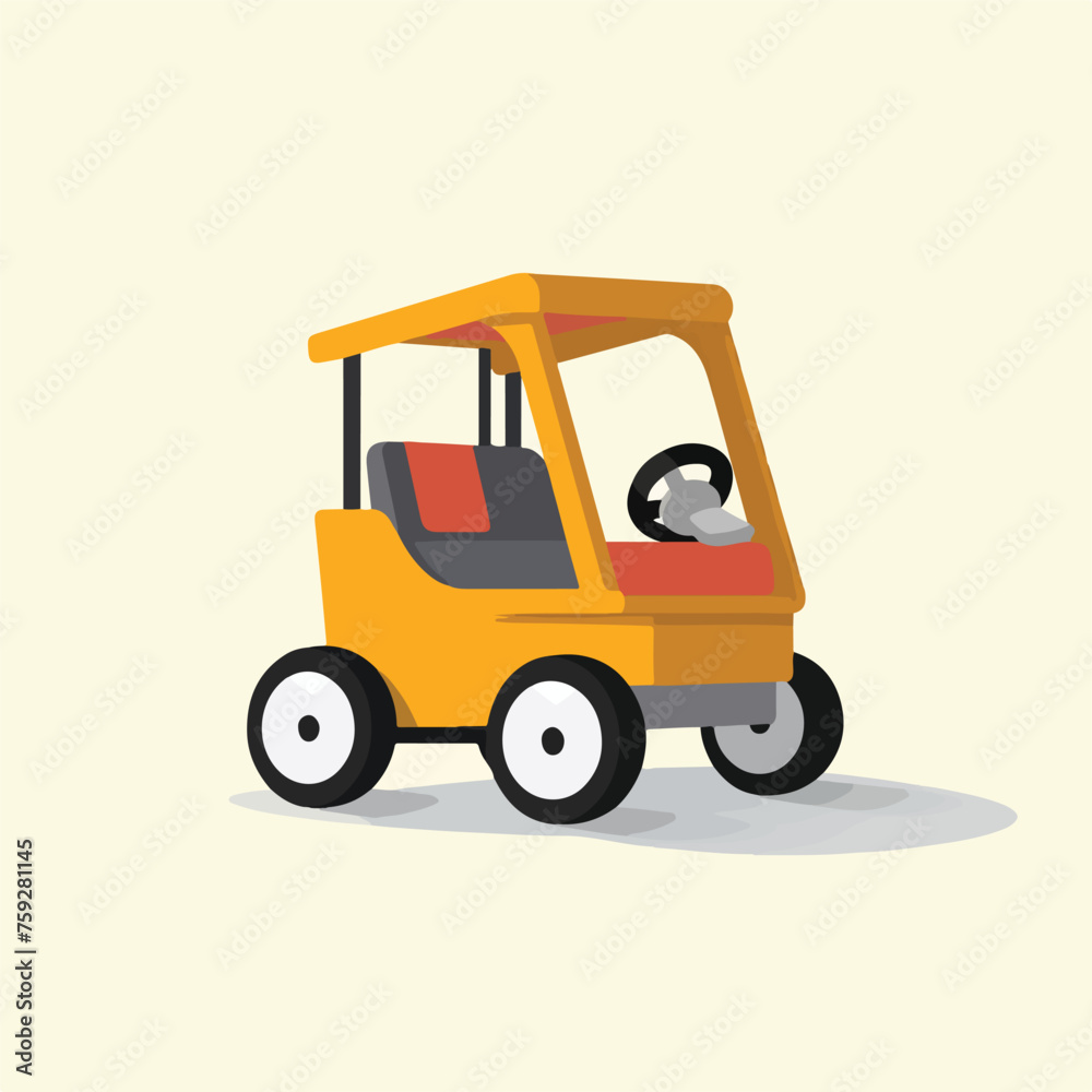 Paper clipped sticker buggy. Isolated illustration