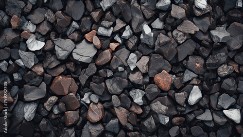 Magnificent Top-View Composition of Black and Brown Gold Stones
