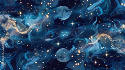galaxy constellation illustration generative ai photo