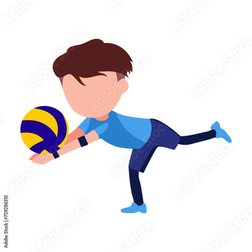 Volley Ball Player Illustration