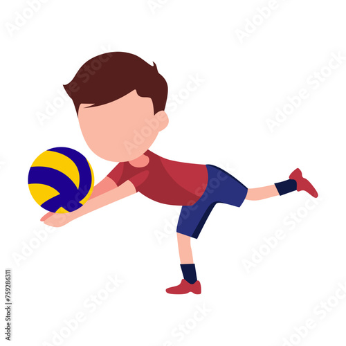 Volley Ball Player Illustration