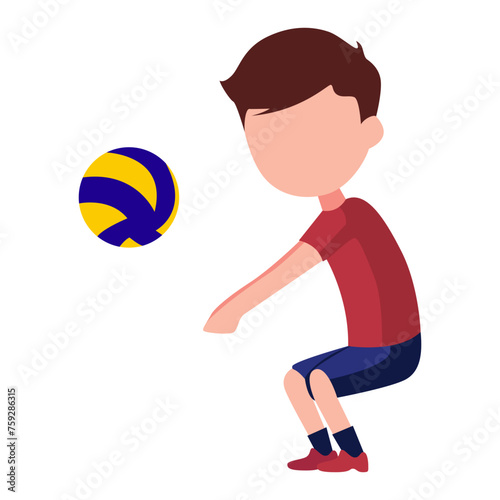 Volley Ball Player Illustration