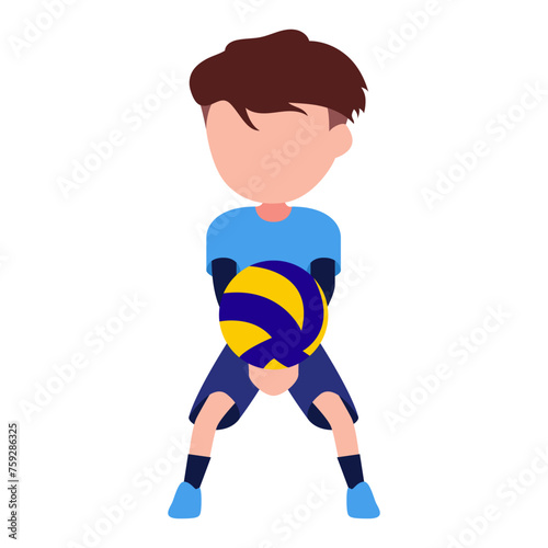 Volley Ball Player Illustration