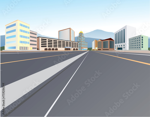road race track in city at day vector draw.eps