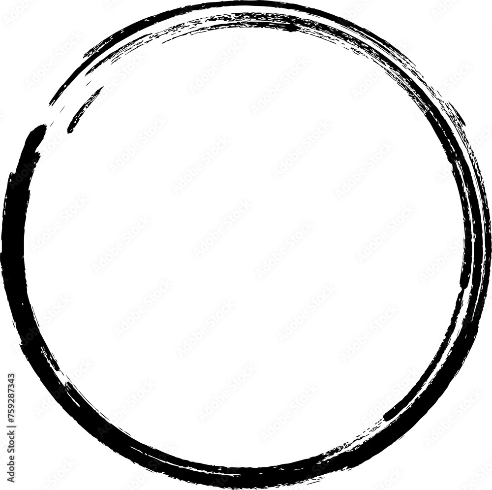 Set of grunge circle brush