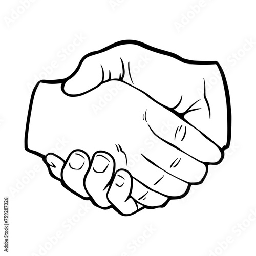 Clasped Hands Vector Illustration