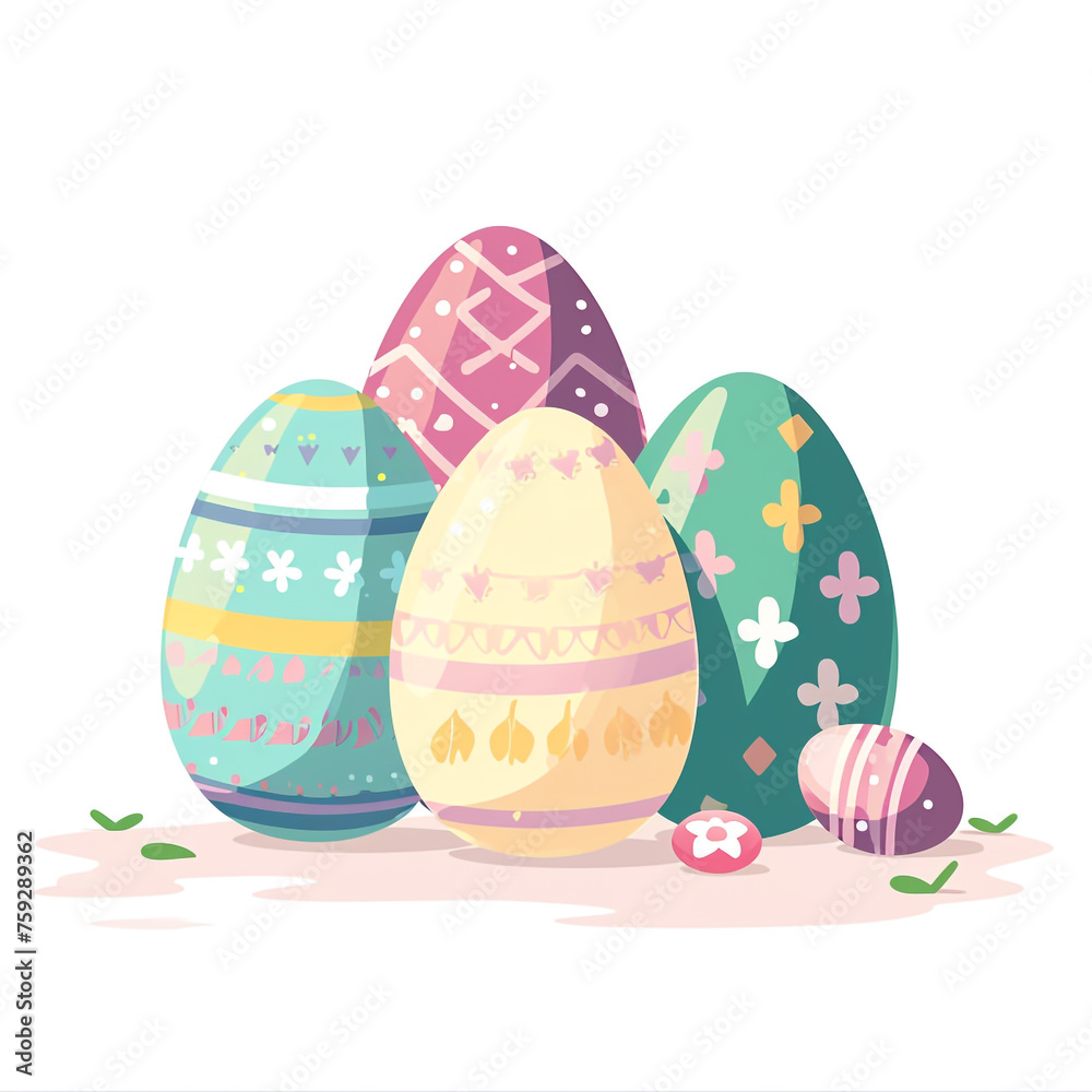 2d flat design illustration of the Easter eggs isolated on a white background 2d flat design illustration of the Easter eggs isolated on a white background