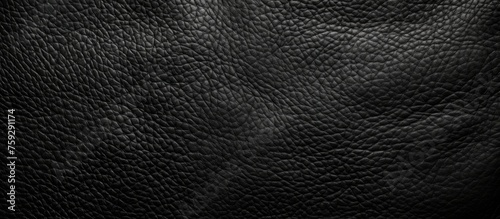 a close up of a black leather texture on a black background . High quality