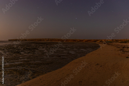 Night view of a coast of Farasan island, Saudi Arabia