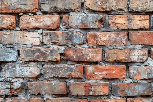 Vintage Textured Brick Wall with Varied Patterns and Rustic Charm Suitable for Backgrounds and Overlays
