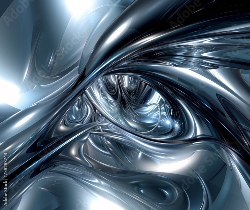 A very abstract and futuristic looking picture of a metal object, AI