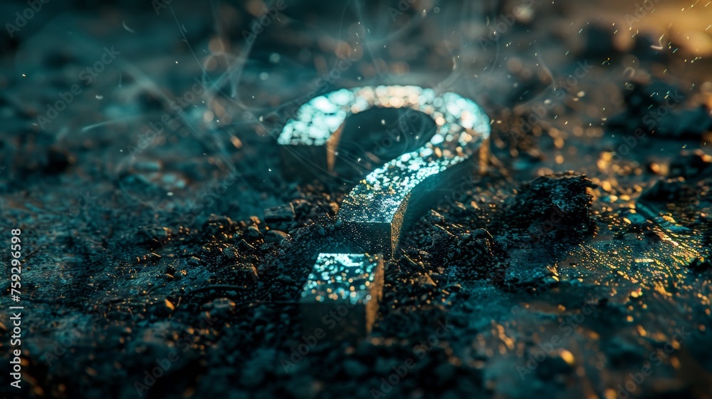 A question mark sitting on top of a pile of dirt, AI A question mark sitting on top of a pile of dirt, AI