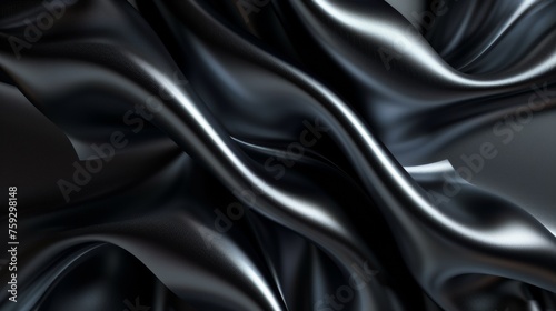A close up of a black fabric with some shiny silver on it, AI